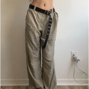 BAGGY STRAIGHT LEG TAN CARGO PANTS
